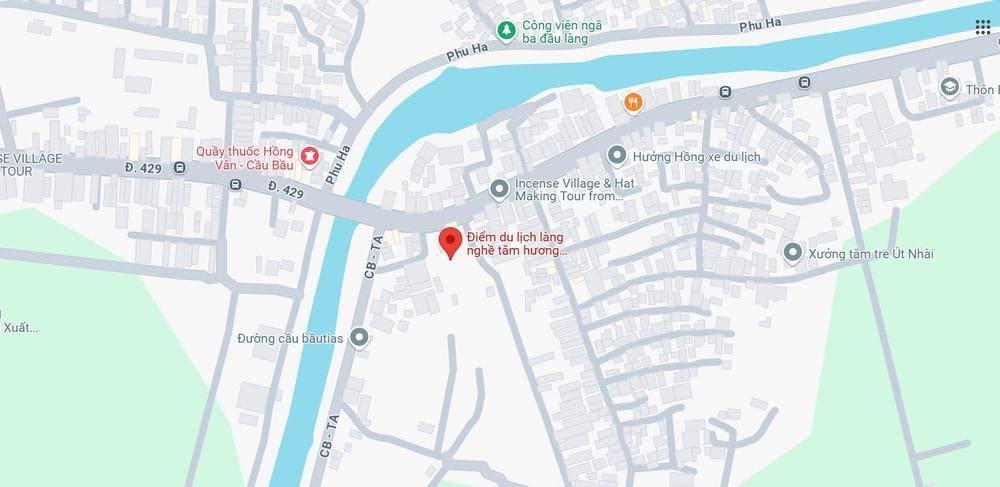 Vị tr&iacute; l&agrave;ng hương Quảng Ph&uacute; Cầu tr&ecirc;n Google Maps (Nguồn: Google Maps)
